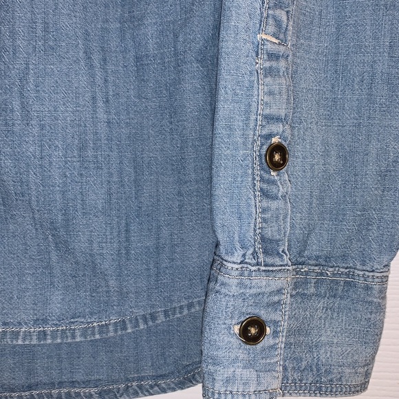 Lucky Brand size small denim chambray long sleeve button down shirt Size S - Picture 5 of 8